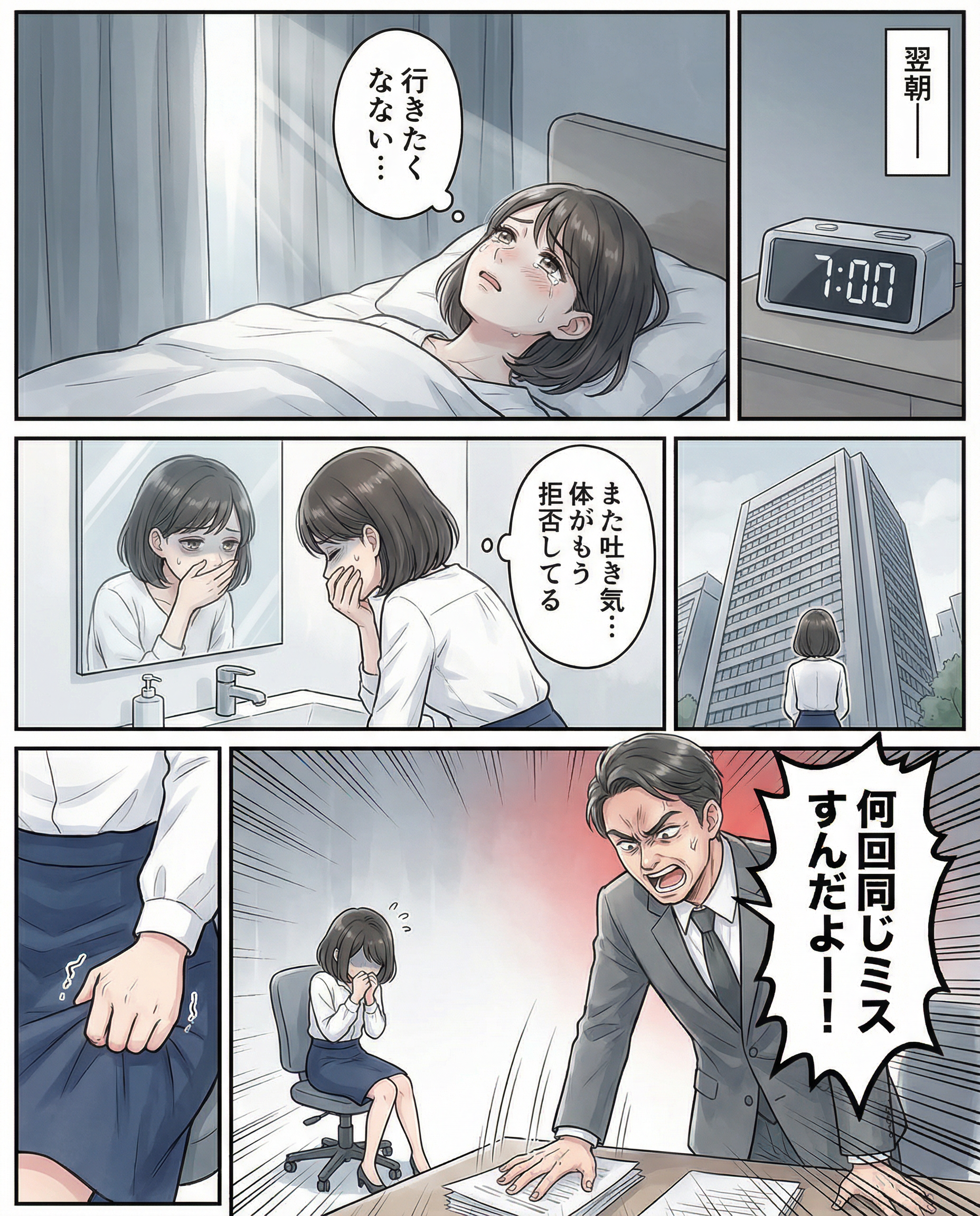 漫画ページ2：上司のパワハラ