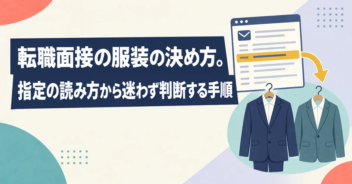 転職面接の服装の決め方。指定の読み方から迷わず判断する手順