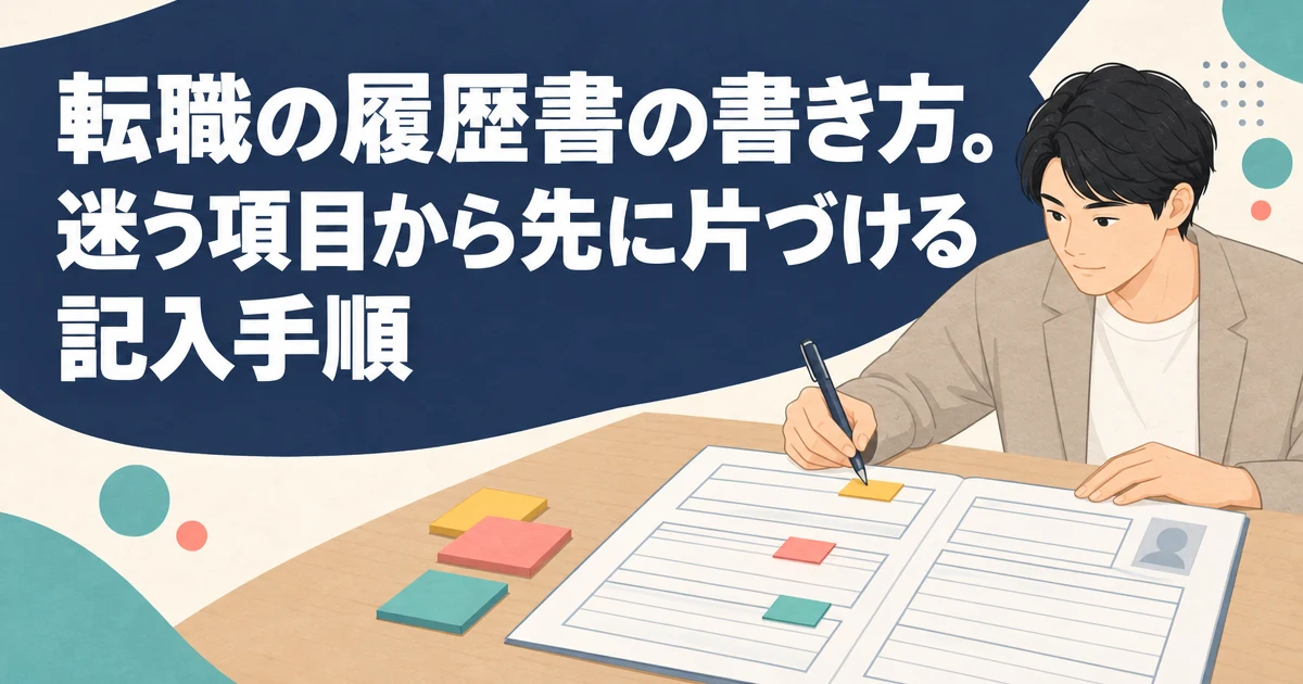 転職の履歴書の書き方。迷う項目から先に片づける記入手順