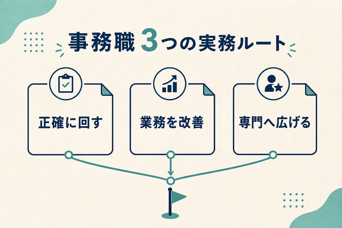 事務職の3つの実務ルート
