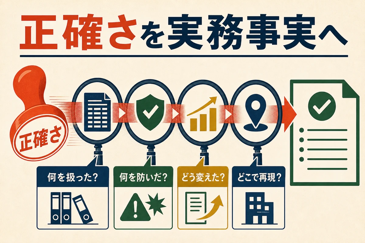 正確さを実務事実へ変える4つの問い