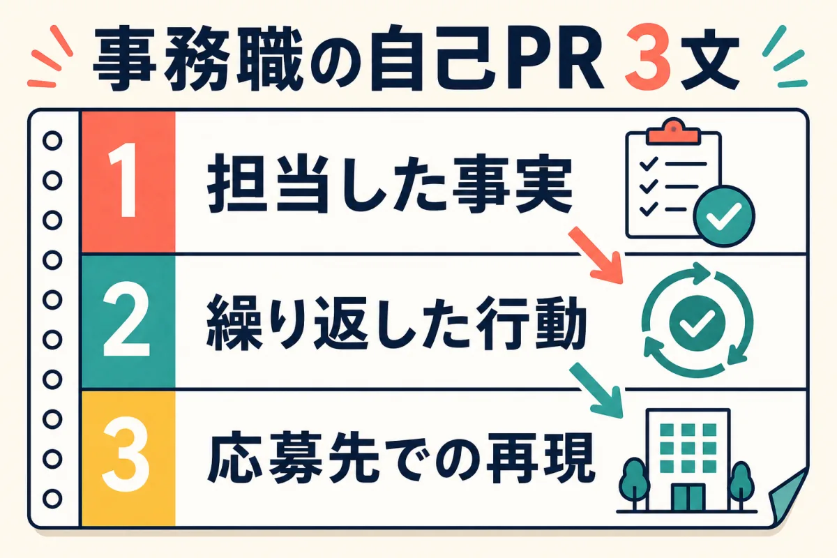 事務職の自己PRを作る3文