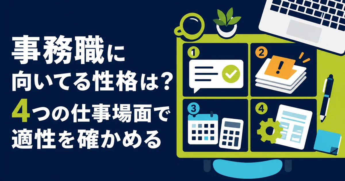 事務職に向いてる性格は？4つの仕事場面で適性を確かめる