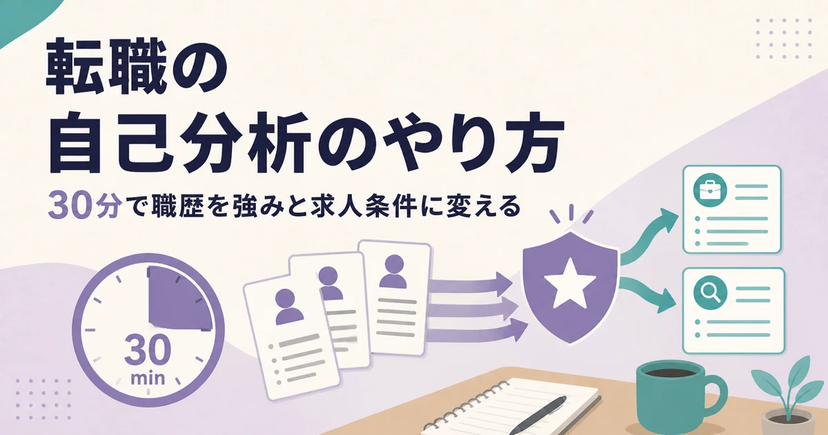 転職の自己分析のやり方|30分で職歴を強みと求人条件に変える